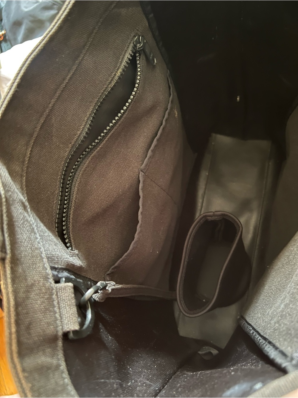 Dagne Dover Black Canvas Tote Bag - Spacious Everyday Carry - Picture 4 of 6